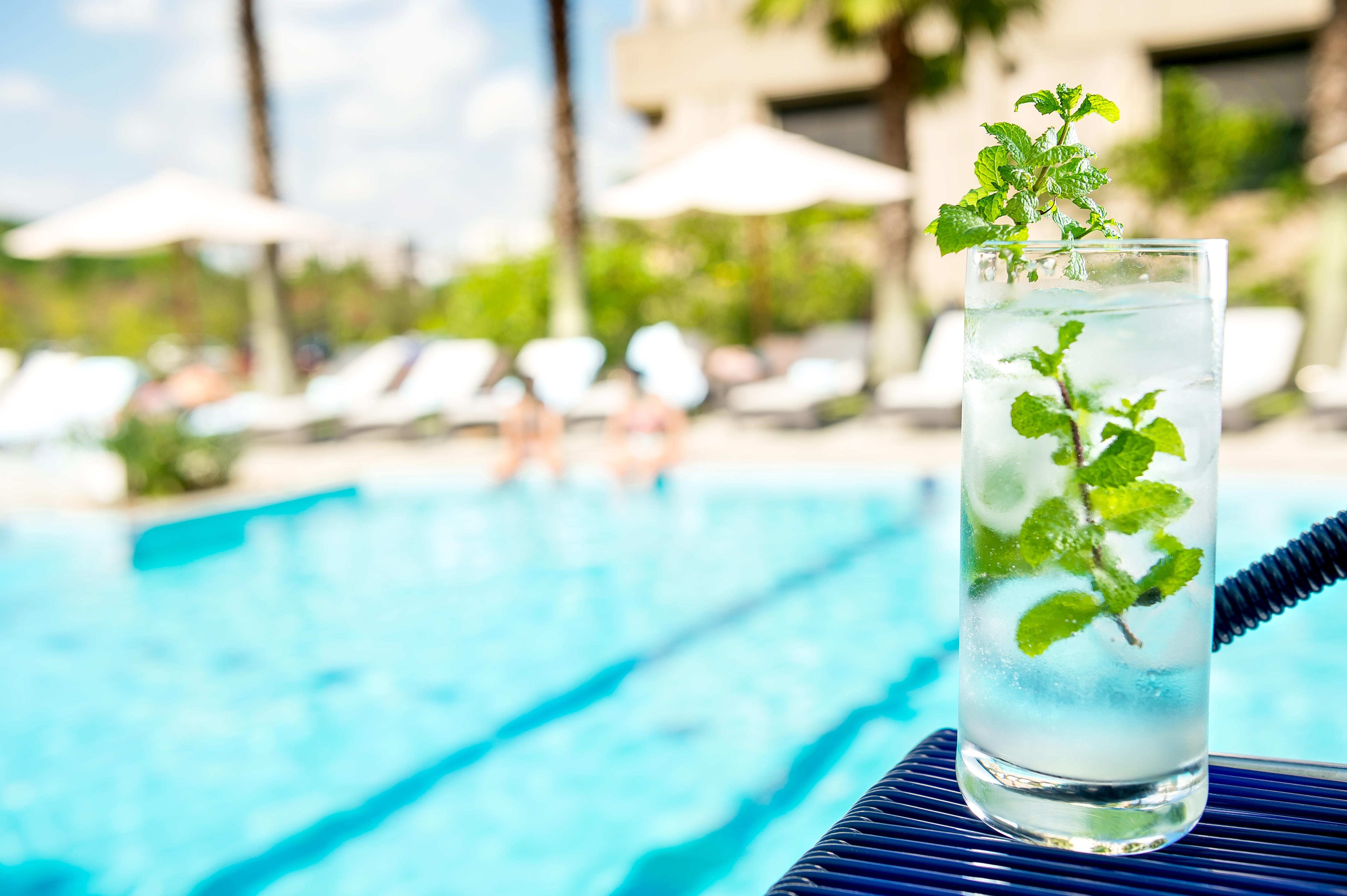 Pullman Sao Paulo Guarulhos Airport Hotel Bagian luar foto A glass of water with mint leaves